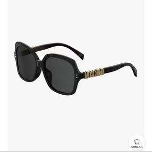 Moschino Black Sunglasses with Gold Logo Temples